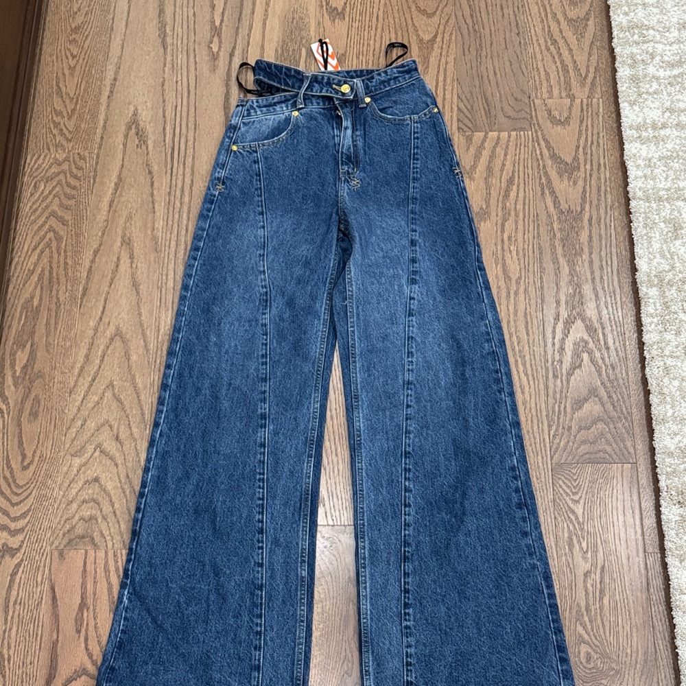Ksubi X PE nation Dark Blue Wide Leg Jeans